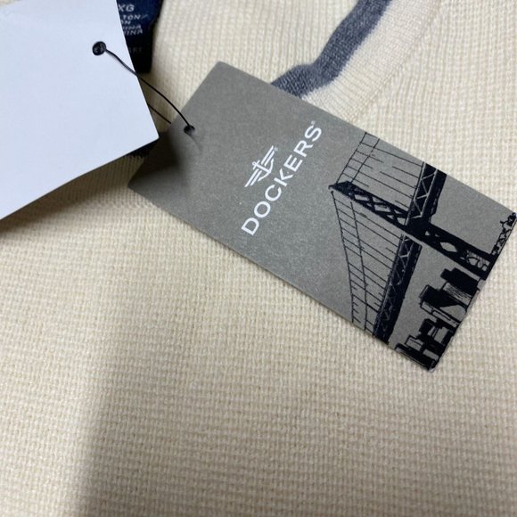 Dockers Sweater Men's XL Beige Knit 100% Cotton Crew Neck Long Sleeve Pullover - Picture 6 of 12